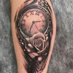 Clock Rose Tattoo Marmaris